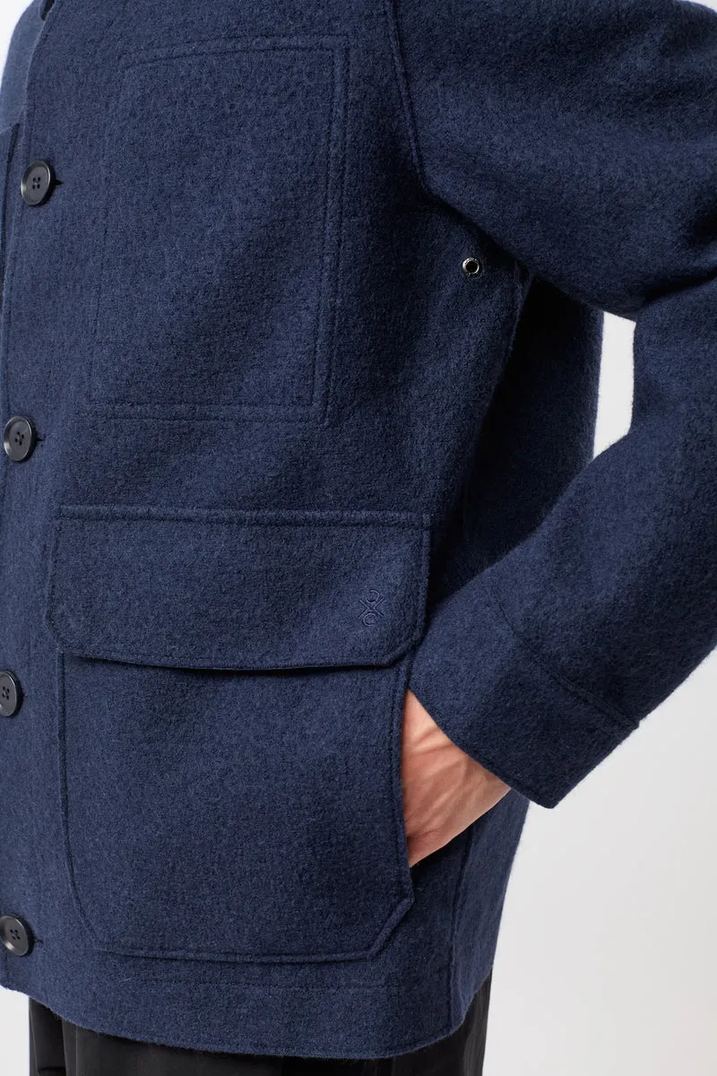 Field Jacket aus Techno Felt (Steel Blue)