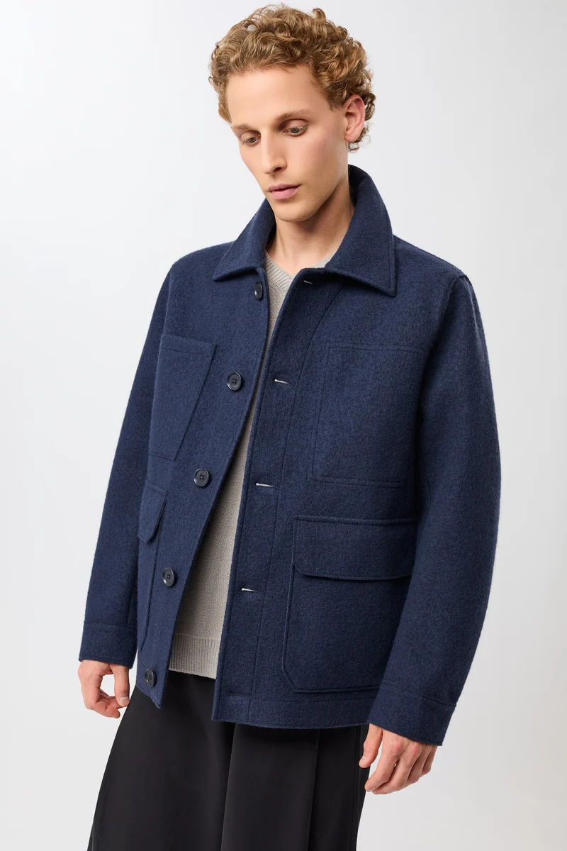 Field Jacket aus Techno Felt (Steel Blue)
