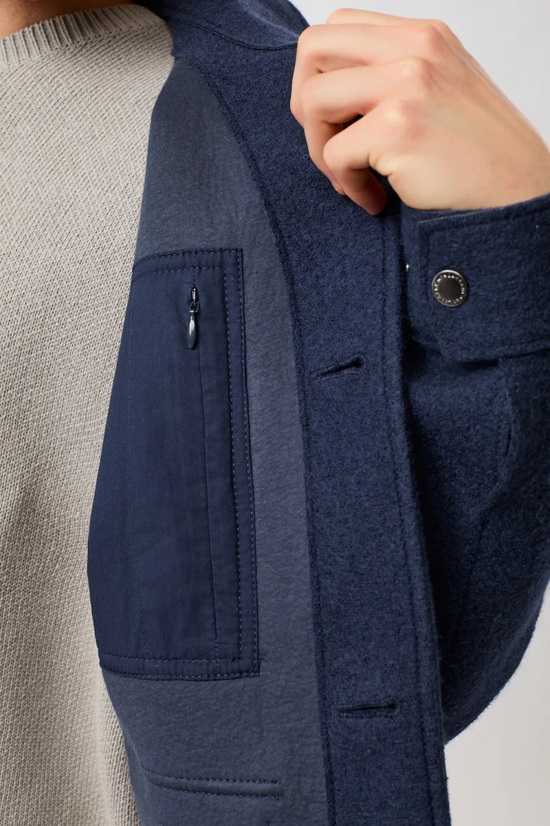 Field Jacket aus Techno Felt (Steel Blue)