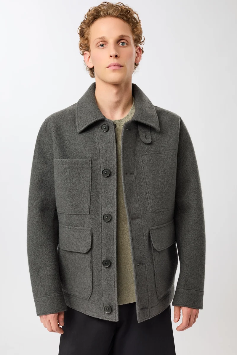 Field Jacket aus Techno Felt (Platinum)