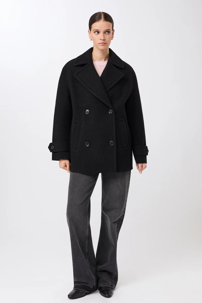 Langer Cabanstyle mit großem Kragen (Black)