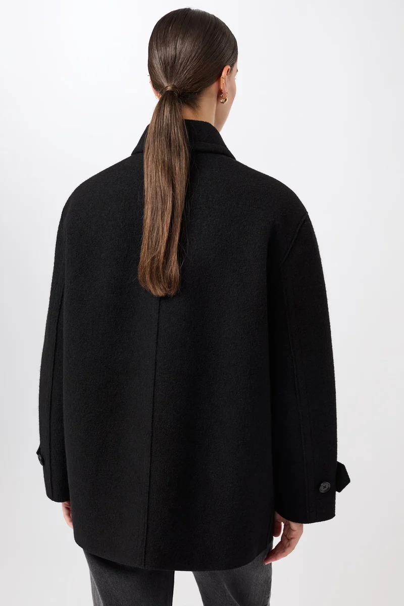 Langer Cabanstyle mit großem Kragen (Black)