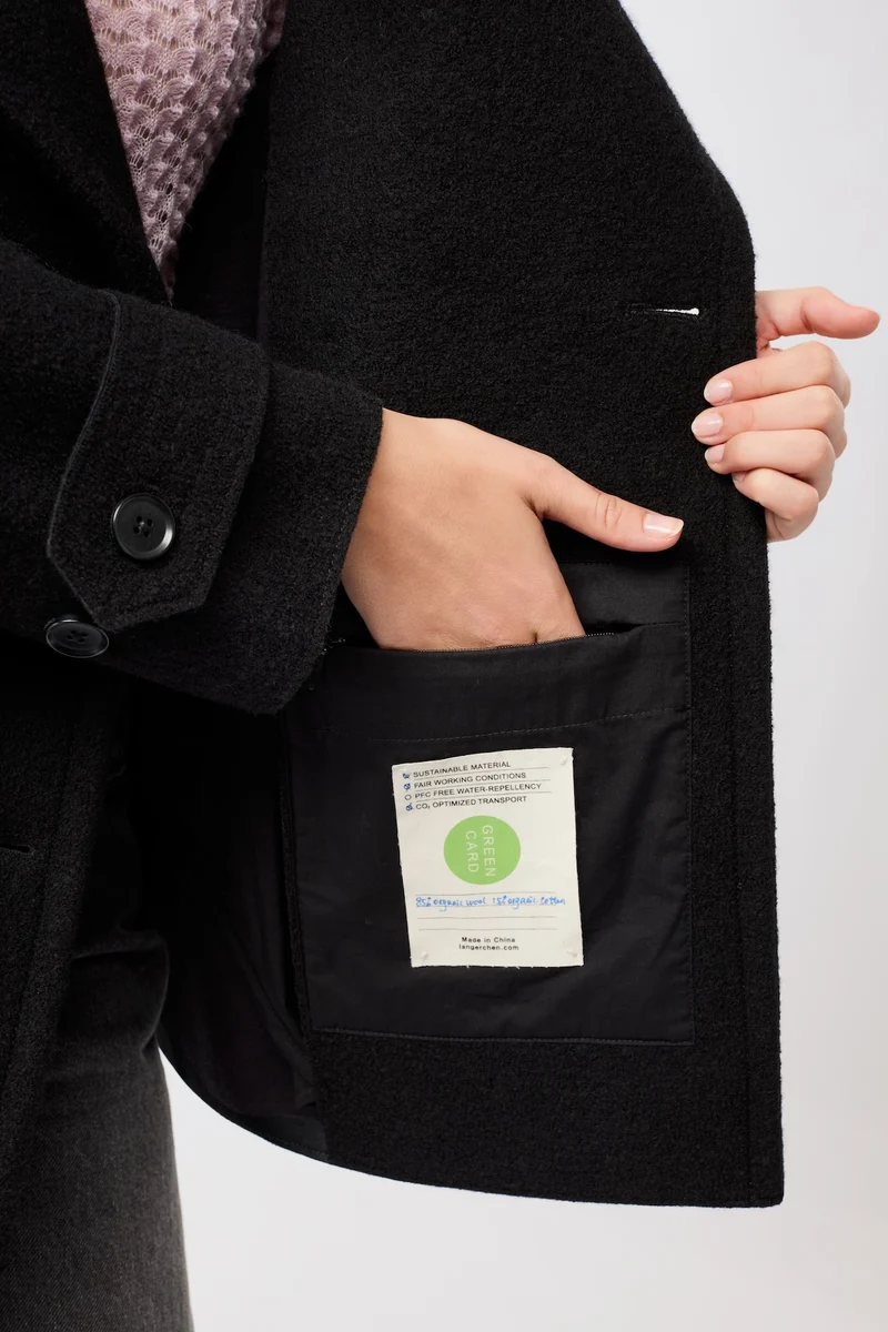 Langer Cabanstyle mit großem Kragen (Black)