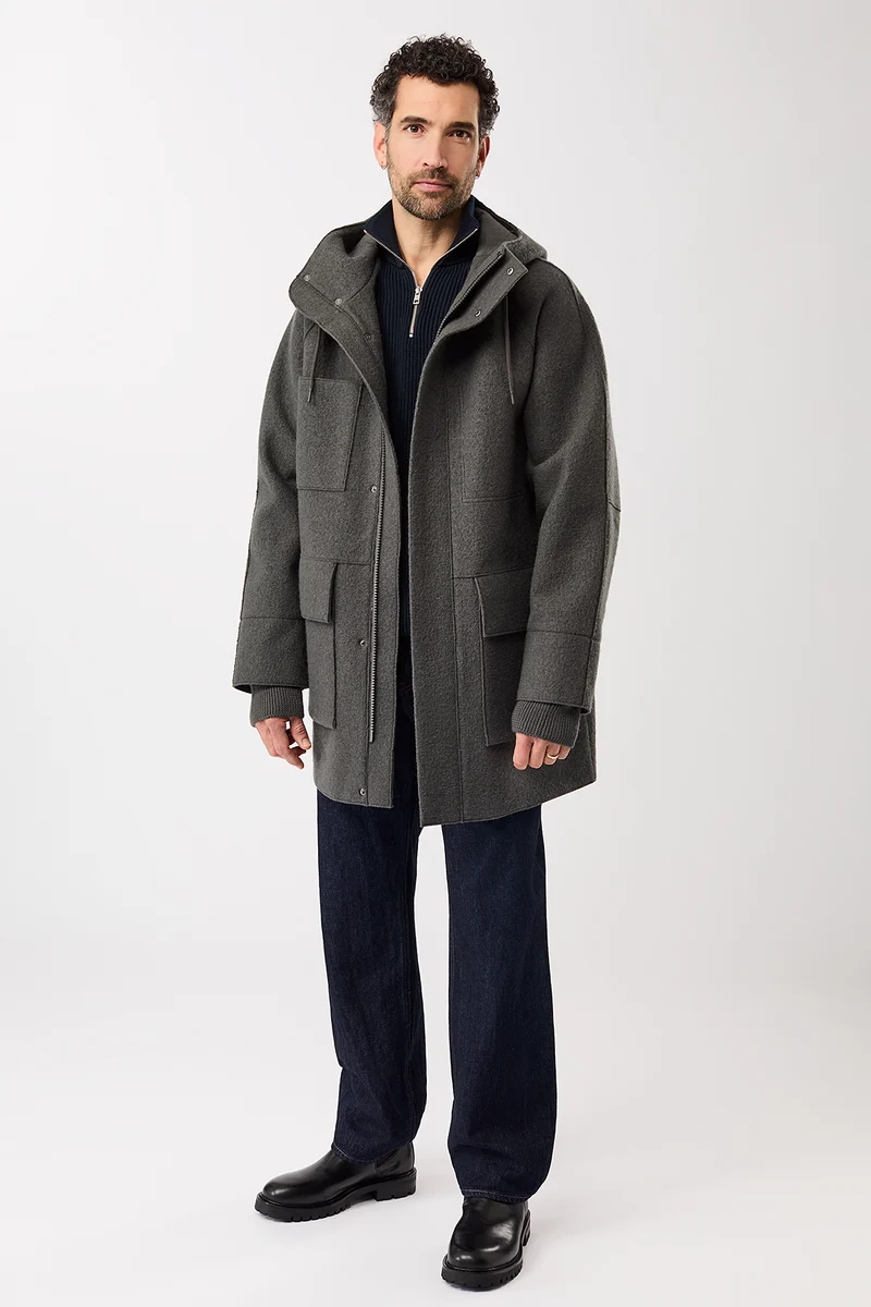 Parka aus Techno Felt mit großen Taschen (Platinum)