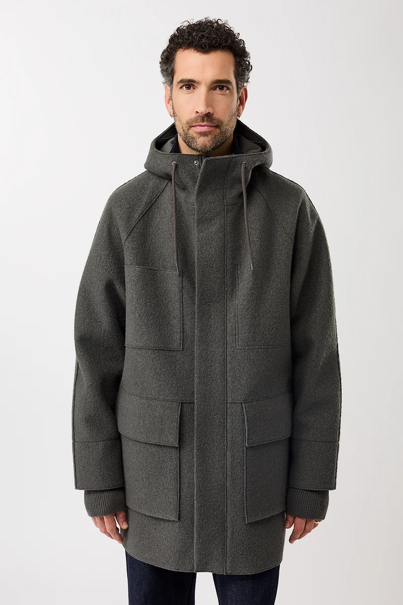 Parka aus Techno Felt mit großen Taschen (Platinum)