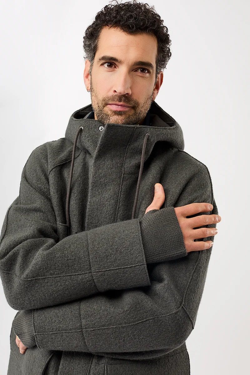 Parka aus Techno Felt mit großen Taschen (Platinum)