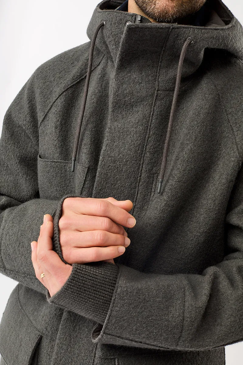 Parka aus Techno Felt mit großen Taschen (Platinum)