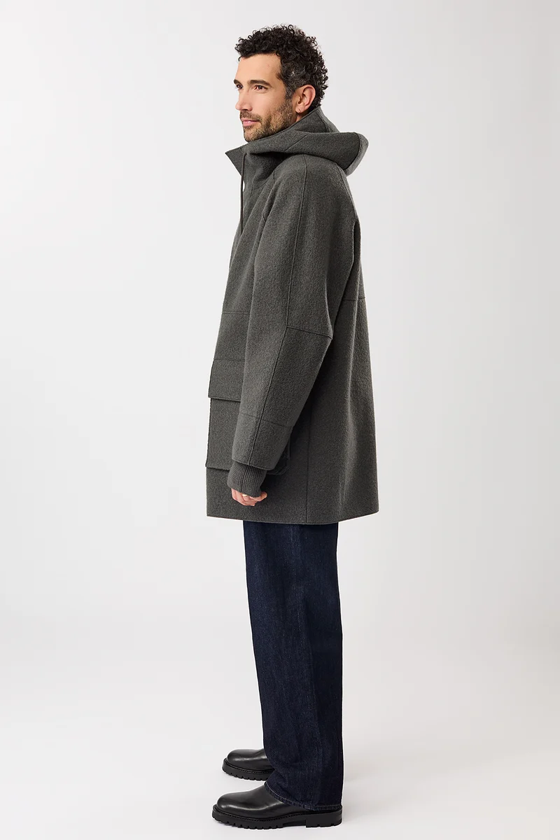 Parka aus Techno Felt mit großen Taschen (Platinum)