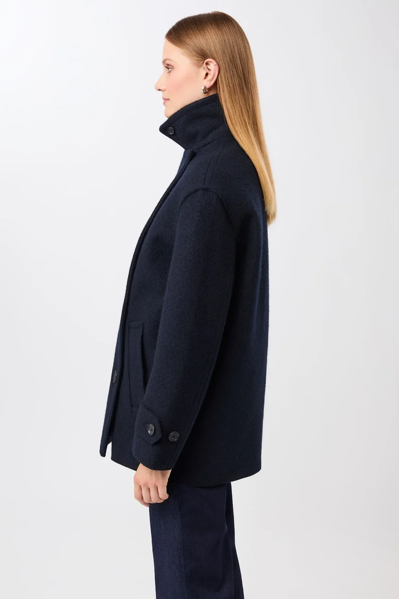 Langer Cabanstyle mit großem Kragen (Navy)