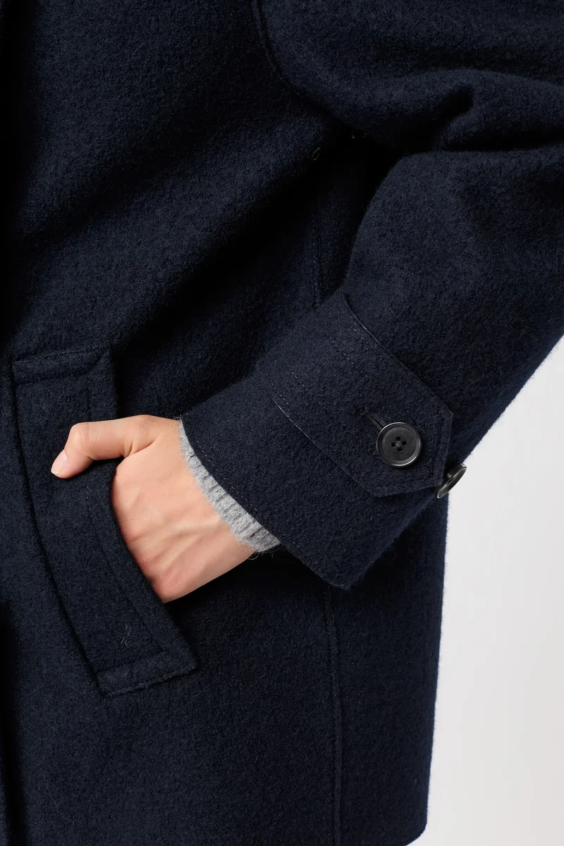 Langer Cabanstyle mit großem Kragen (Navy)