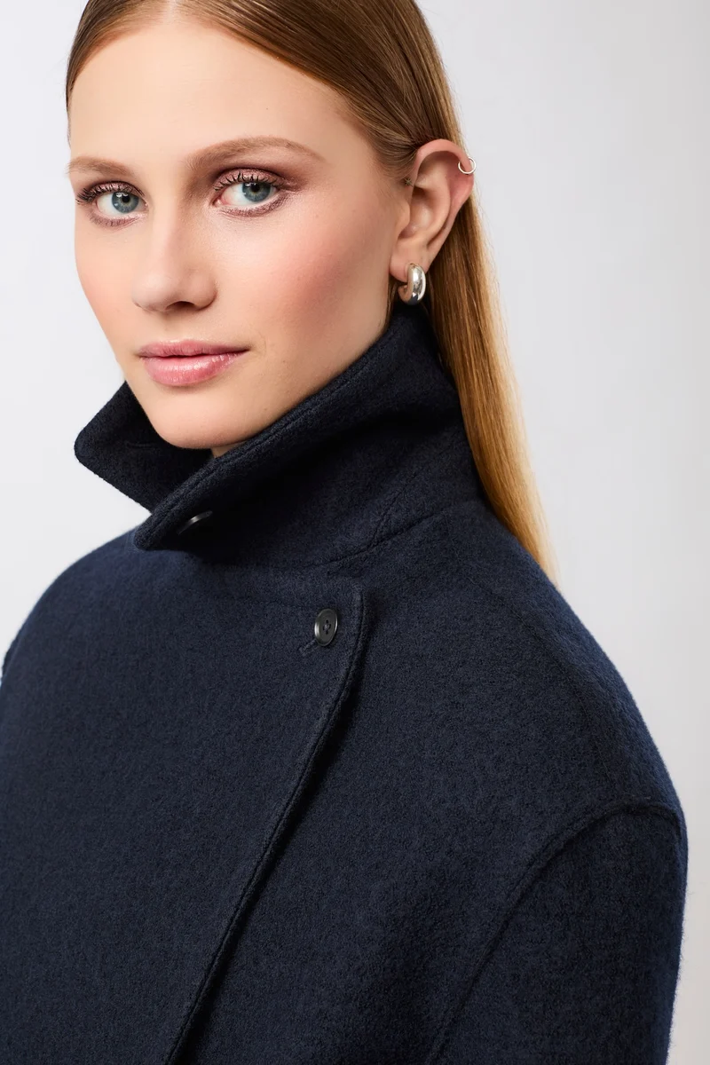 Langer Cabanstyle mit großem Kragen (Navy)