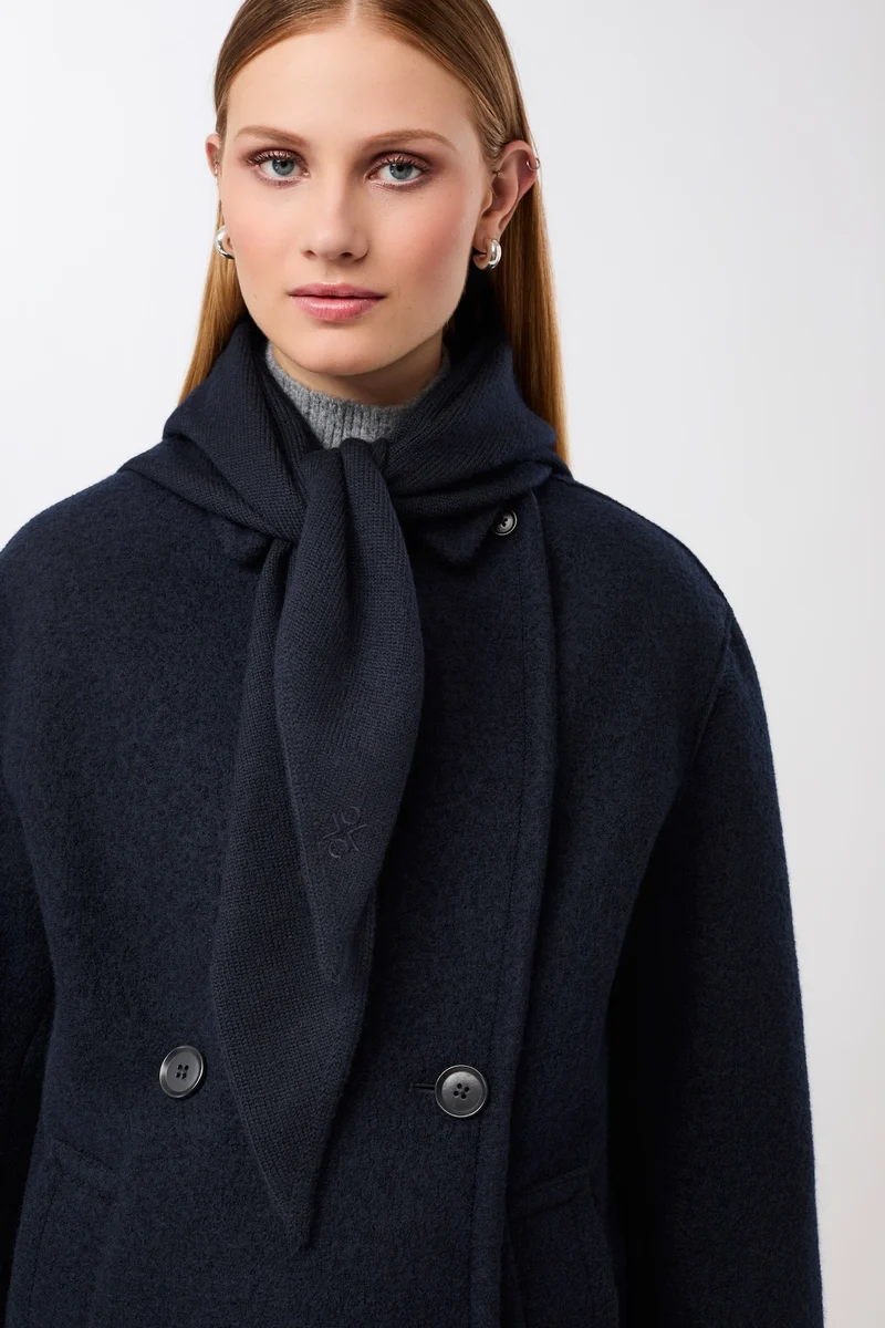 Langer Cabanstyle mit großem Kragen (Navy)