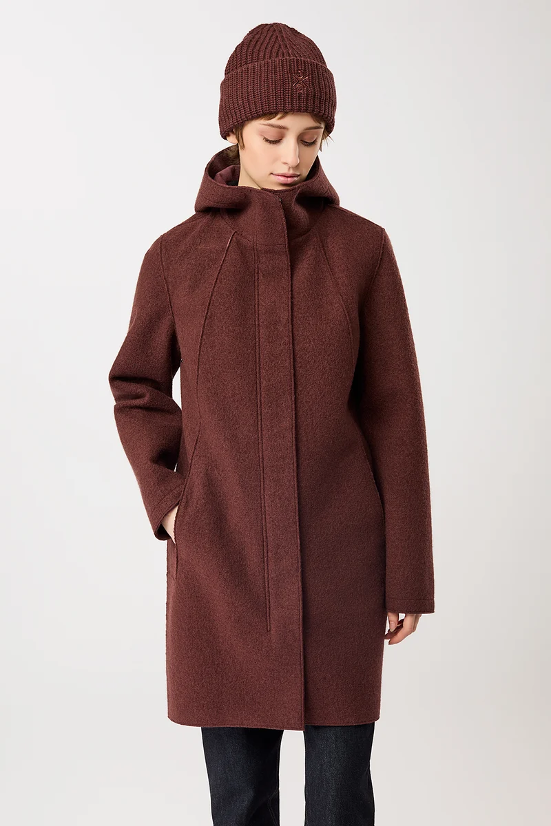 Parka tailliert aus Walk mit Membran (Burgundy)