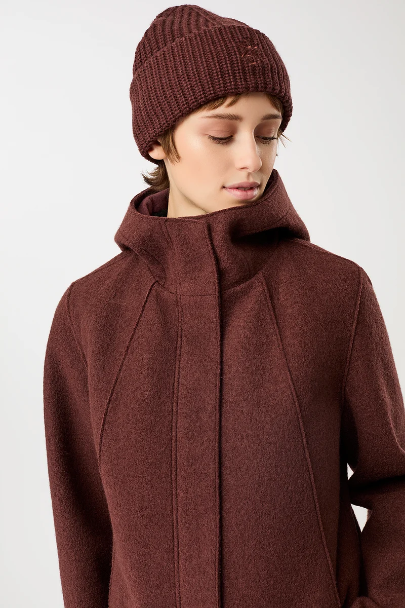 Parka tailliert aus Walk mit Membran (Burgundy)