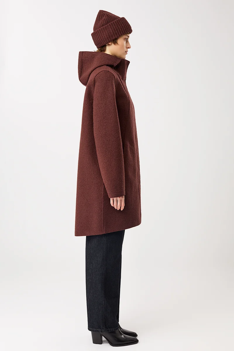 Parka tailliert aus Walk mit Membran (Burgundy)
