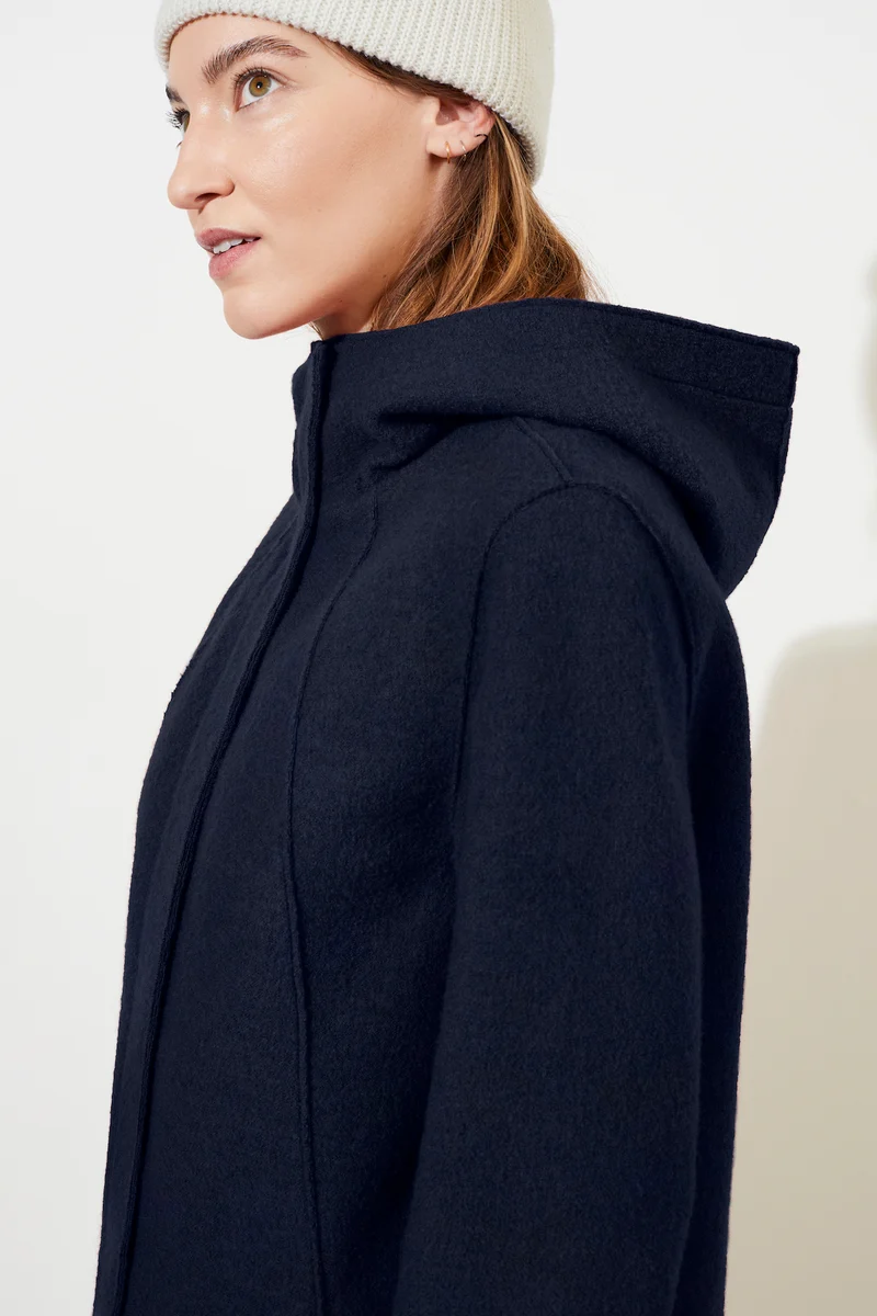 Parka tailliert aus Walk mit Membran (Navy)