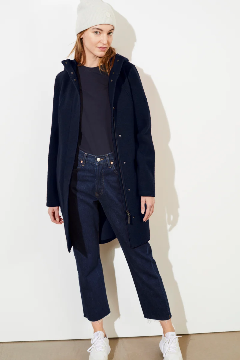 Parka tailliert aus Walk mit Membran (Navy)