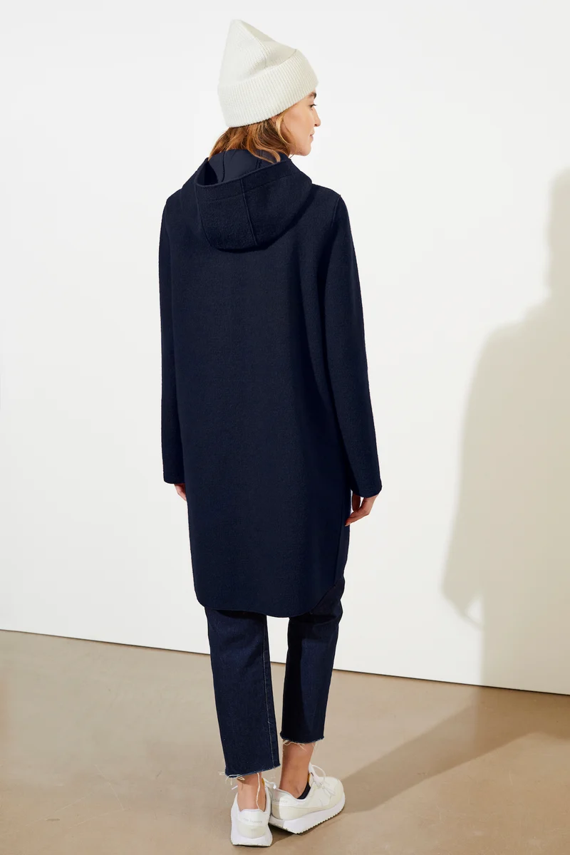 Parka tailliert aus Walk mit Membran (Navy)