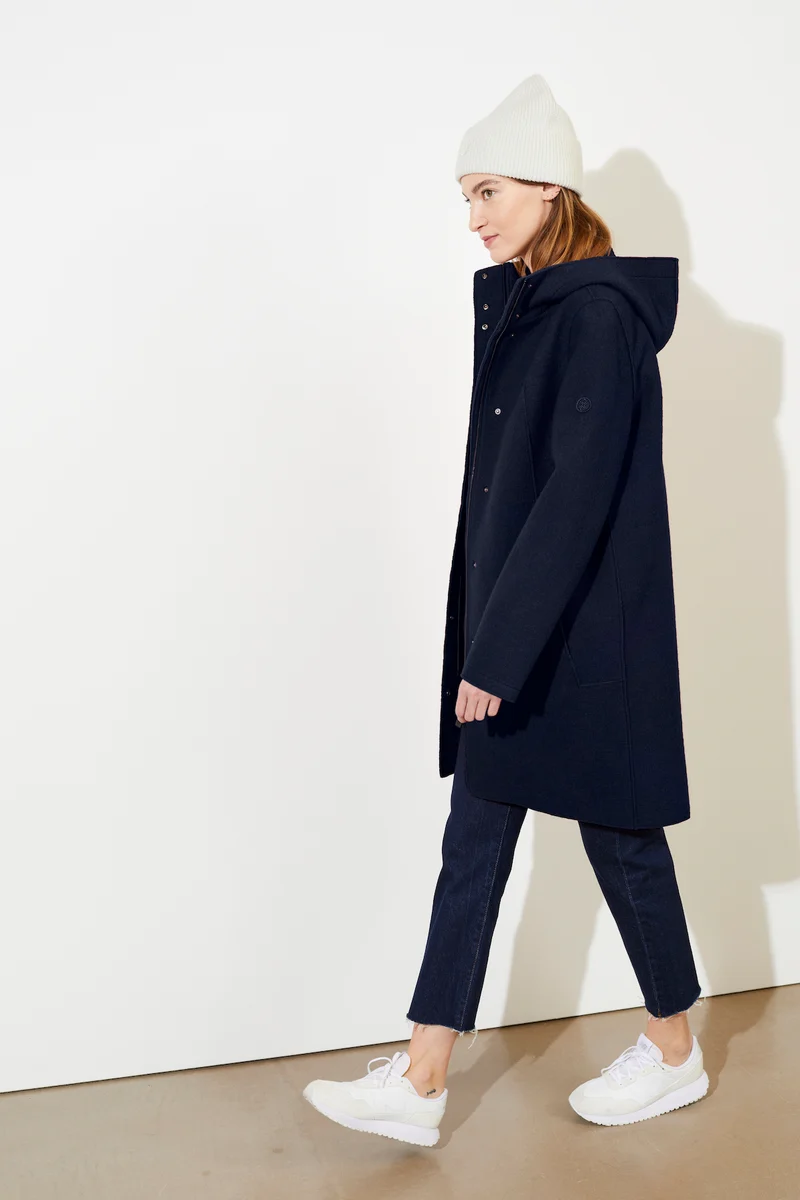 Parka tailliert aus Walk mit Membran (Navy)