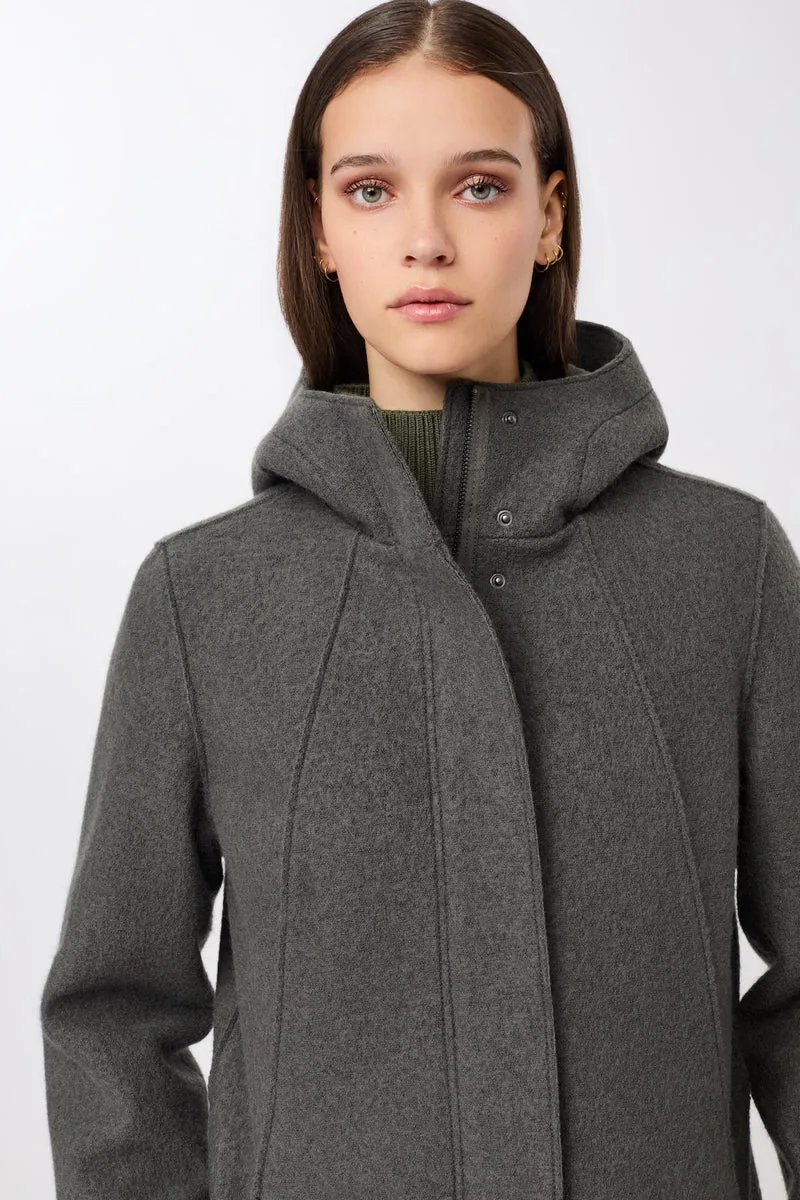 Parka tailliert aus Walk mit Membran (Platinum)