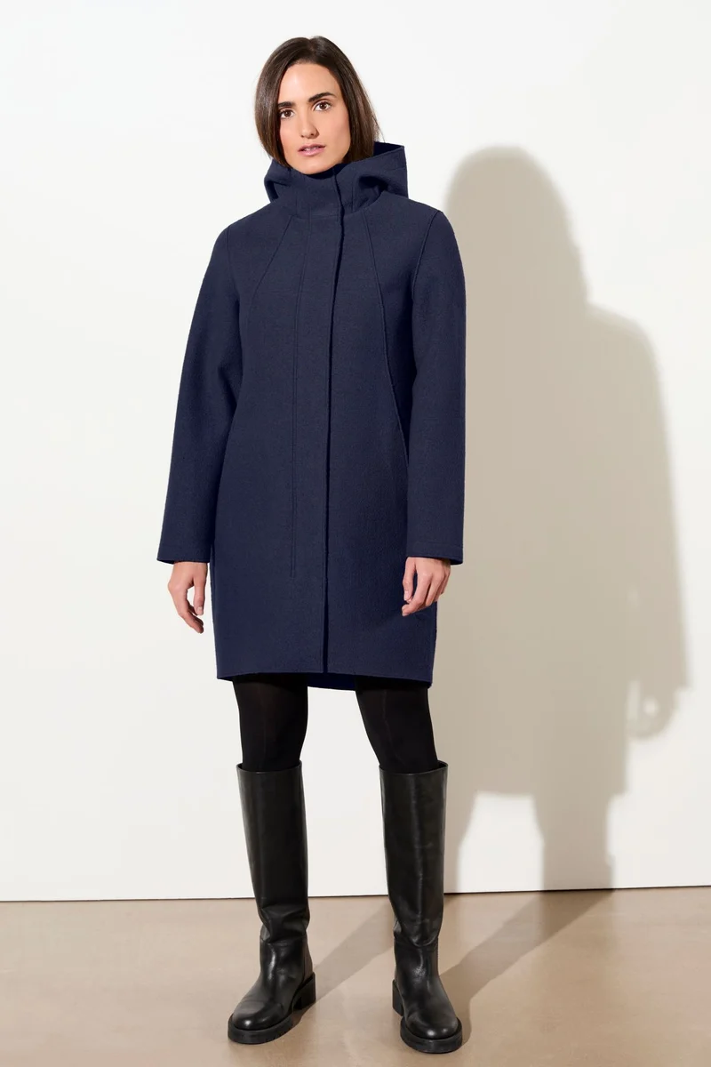 Parka tailliert aus Walk mit Membran (Steel Blue)