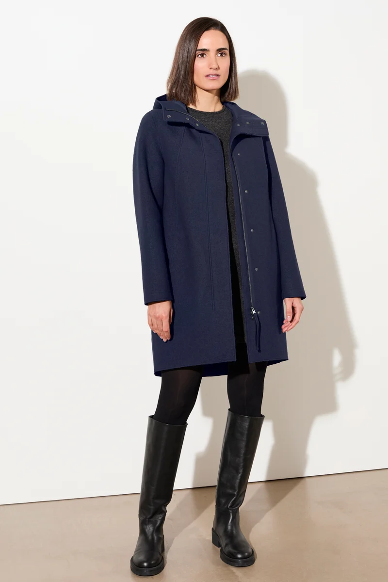 Parka tailliert aus Walk mit Membran (Steel Blue)