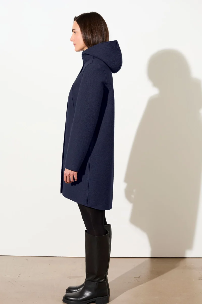 Parka tailliert aus Walk mit Membran (Steel Blue)