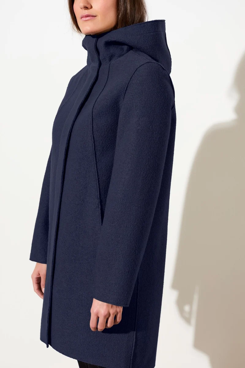 Parka tailliert aus Walk mit Membran (Steel Blue)