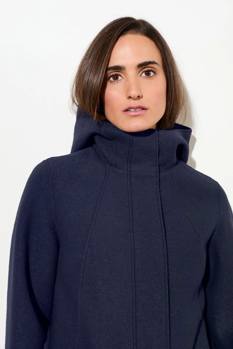 Parka tailliert aus Walk mit Membran (Steel Blue)