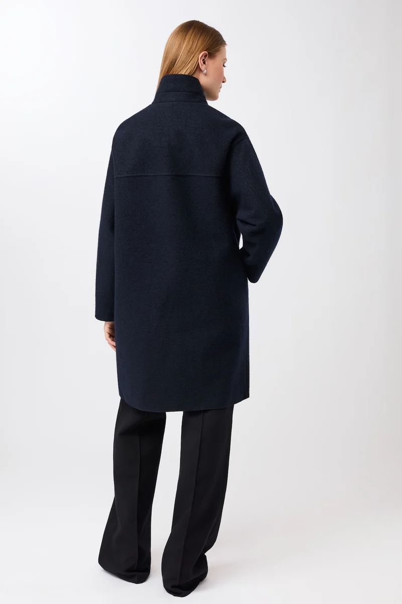 Kurzer Mantel aus Walk mit Membran (Navy)