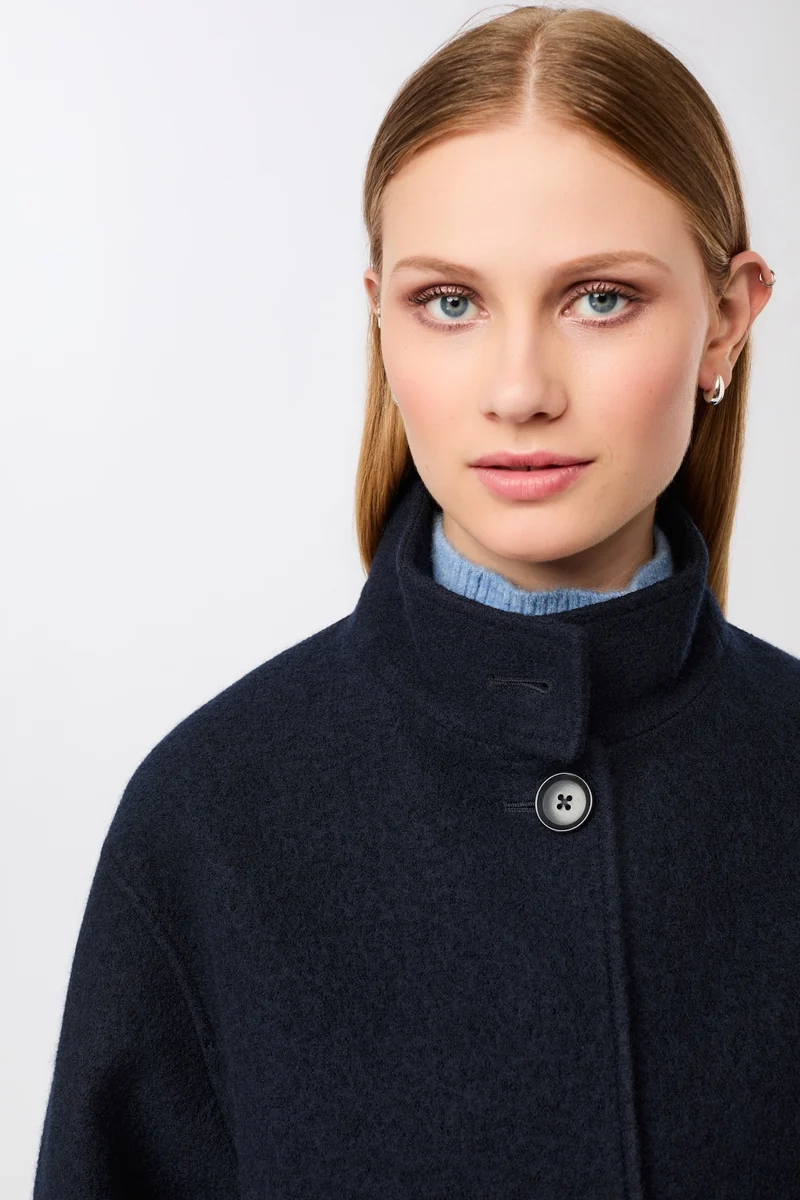 Kurzer Mantel aus Walk mit Membran (Navy)