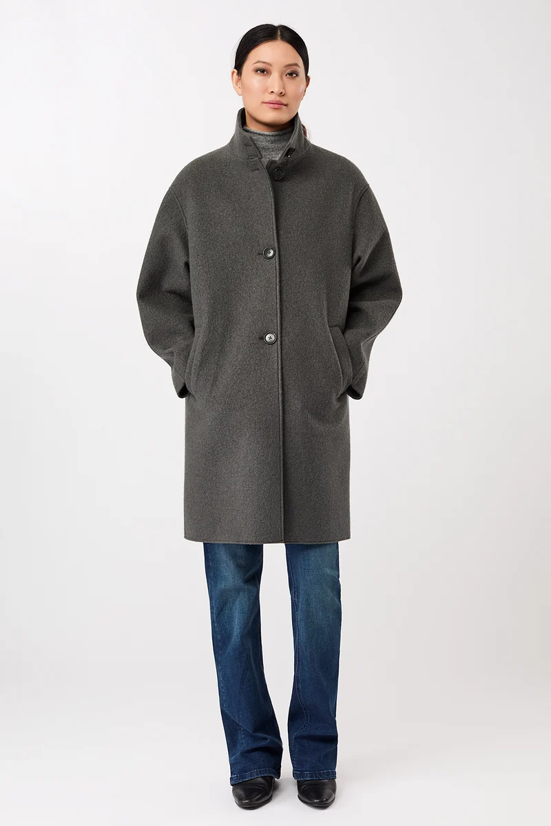 Kurzer Mantel aus Walk mit Membran (Platinum)