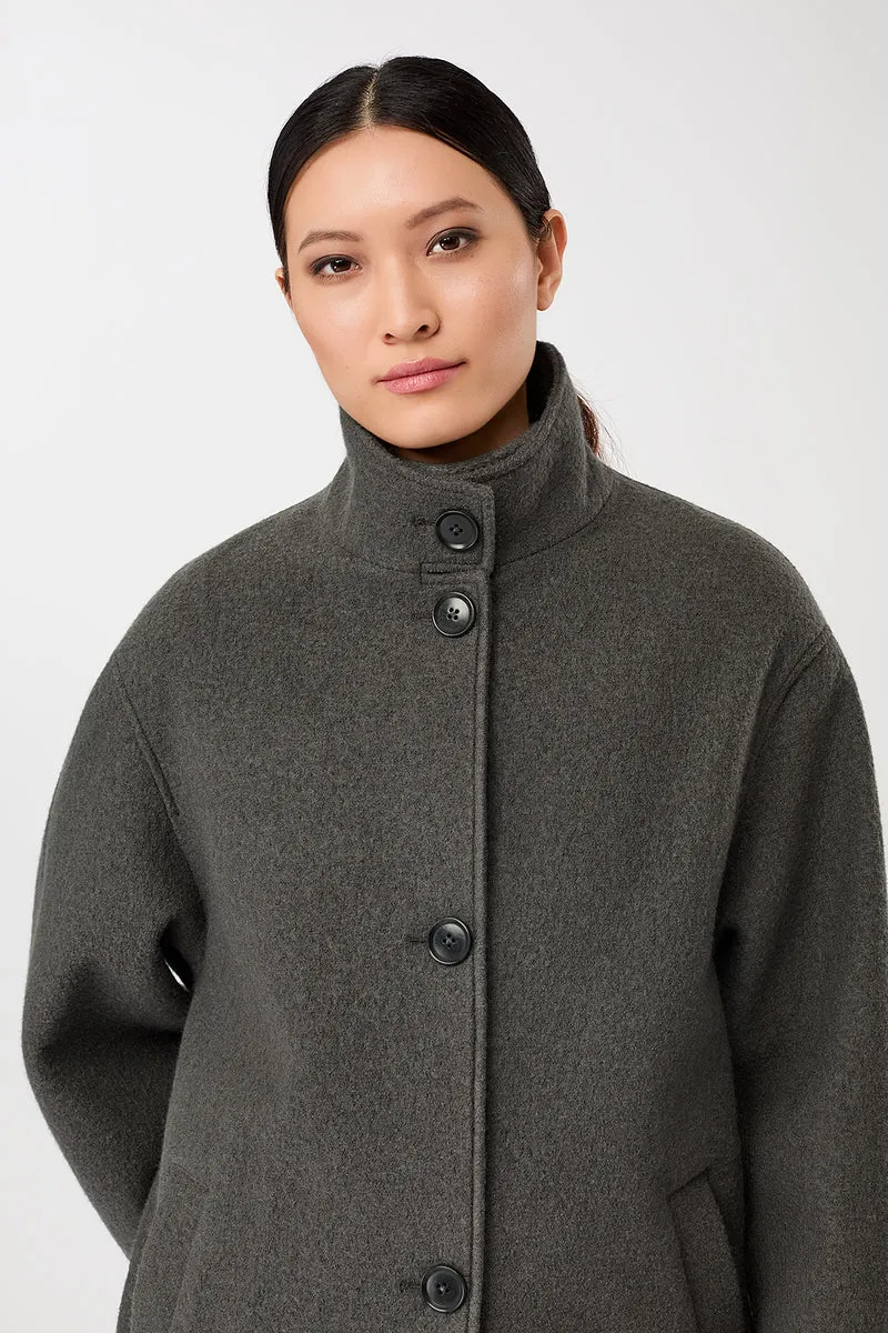 Kurzer Mantel aus Walk mit Membran (Platinum)