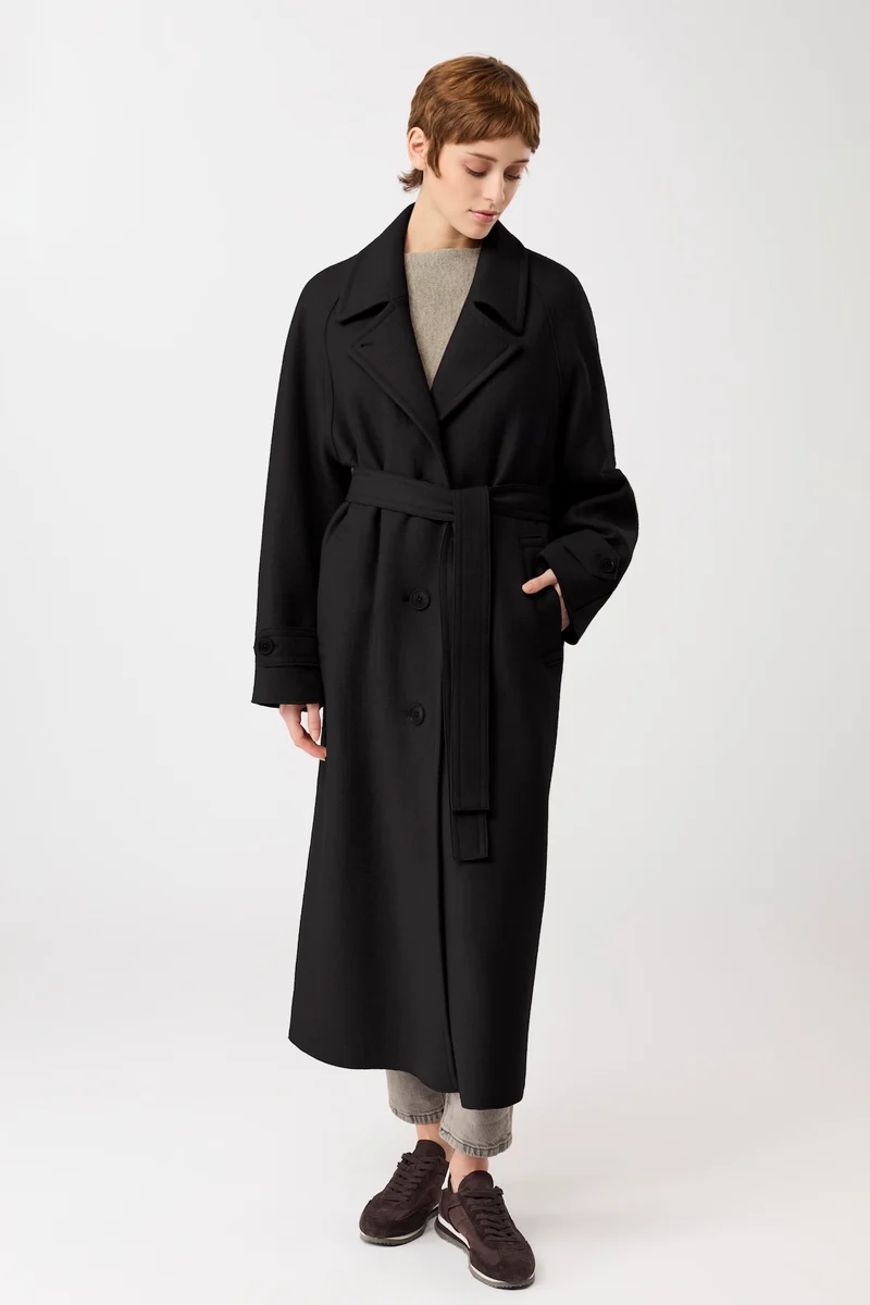 Walkmantel mit Revers (Black)
