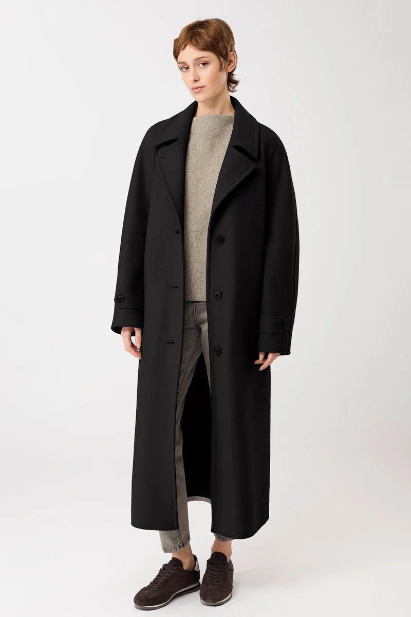 Walkmantel mit Revers (Black)