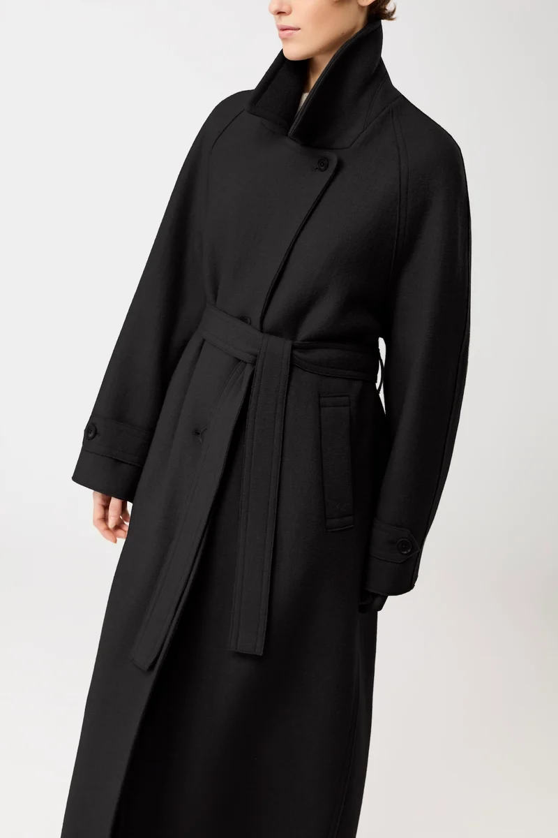 Walkmantel mit Revers (Black)