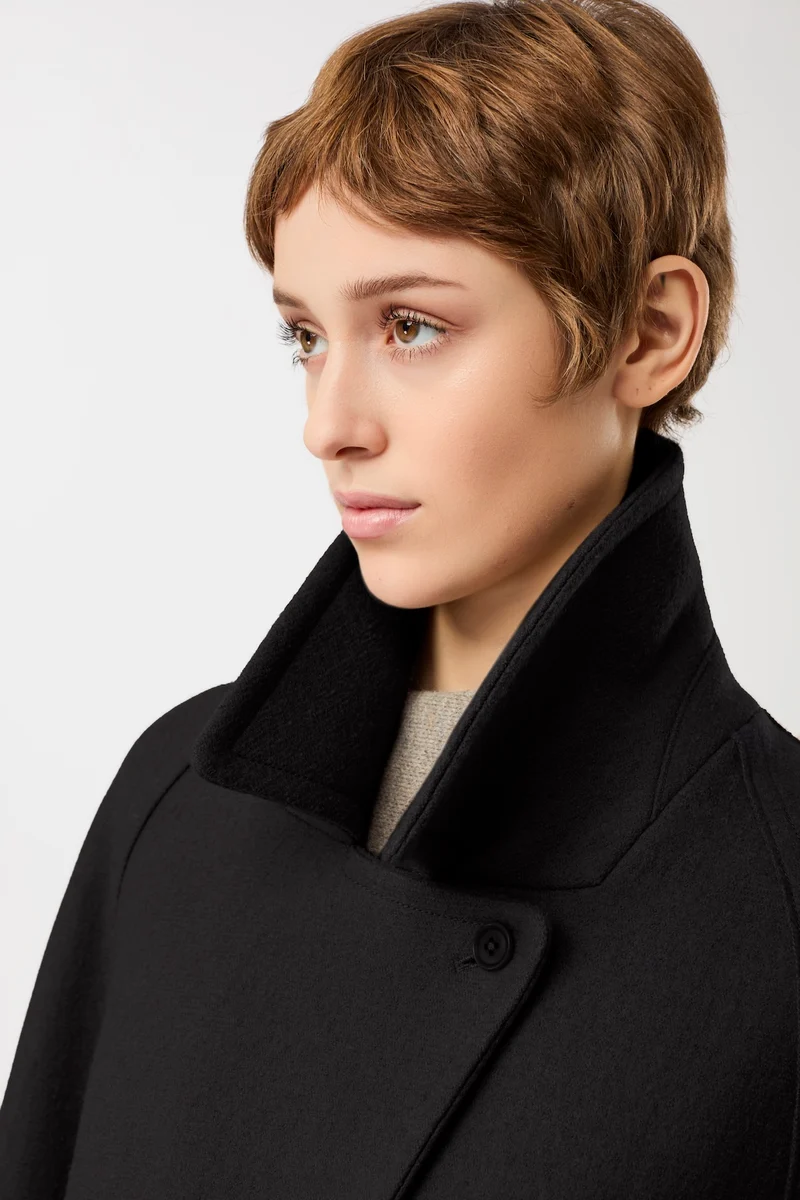 Walkmantel mit Revers (Black)