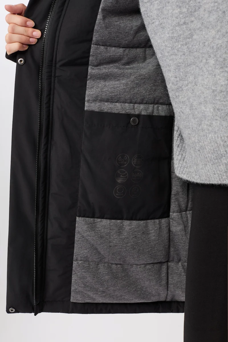 Parka locker geschnitten und wattiert (Black)
