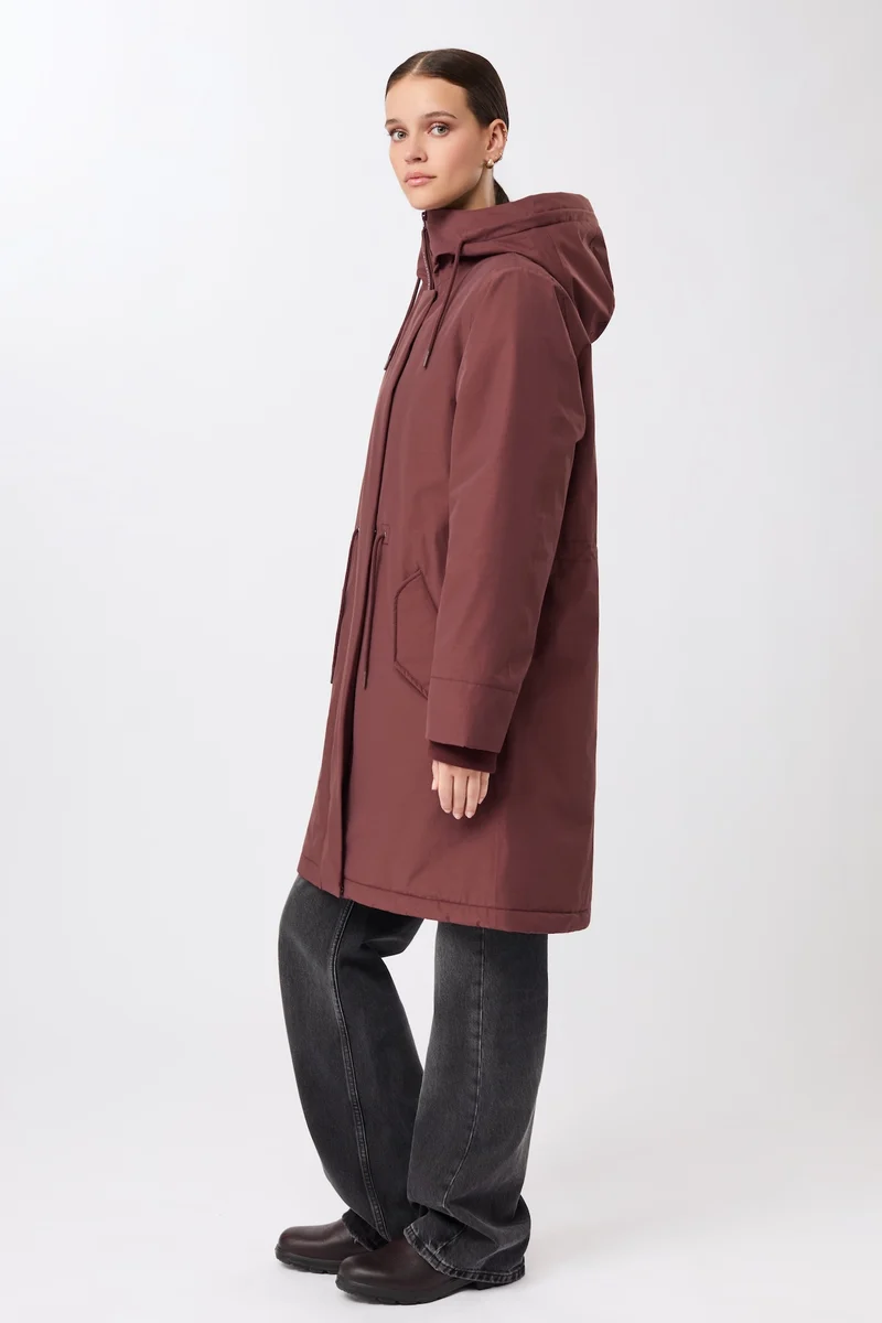 Parka locker geschnitten und wattiert (Burgundy)