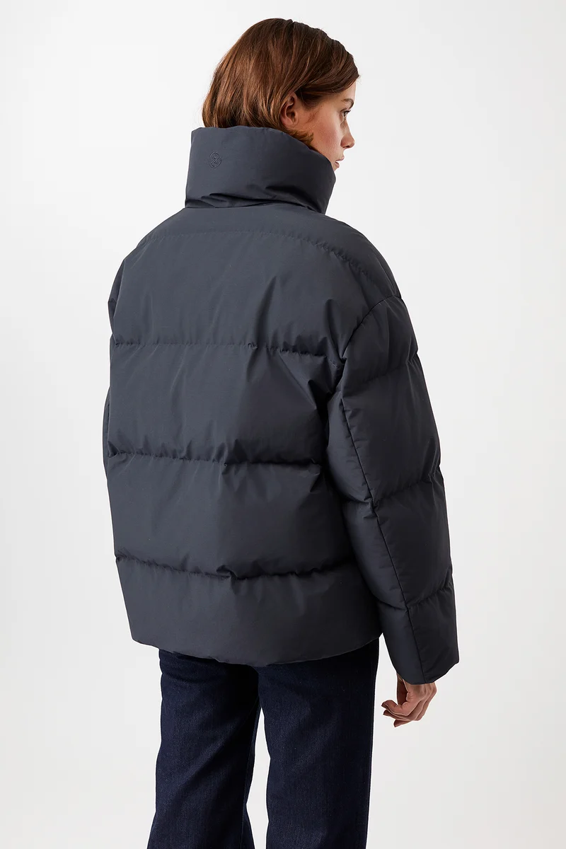 Gesteppte Jacke aus Eco Daune mit Stehkragen (Navy)