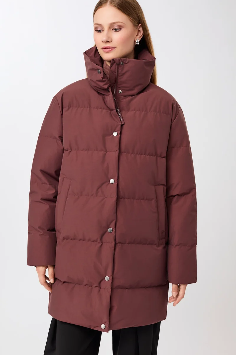 Jacke mit Stehkragen aus Eco Daune (Burgundy)