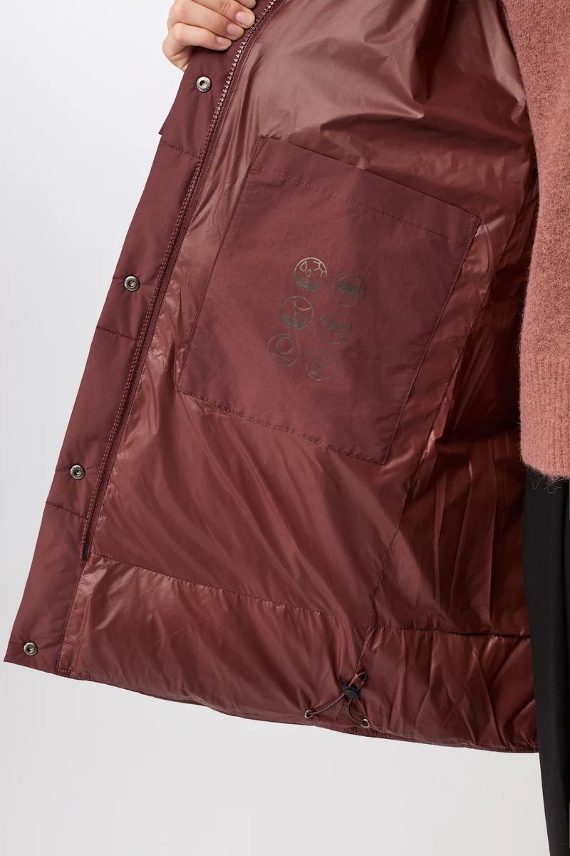 Jacke mit Stehkragen aus Eco Daune (Burgundy)