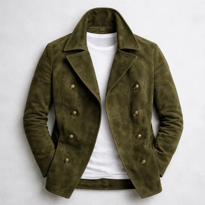 Sebastian | Premium and Sophisticated Double-Breasted Suede Trench Coat