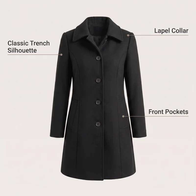 Clara | Elegant and Timeless Fit-and-Flare Trench Coat