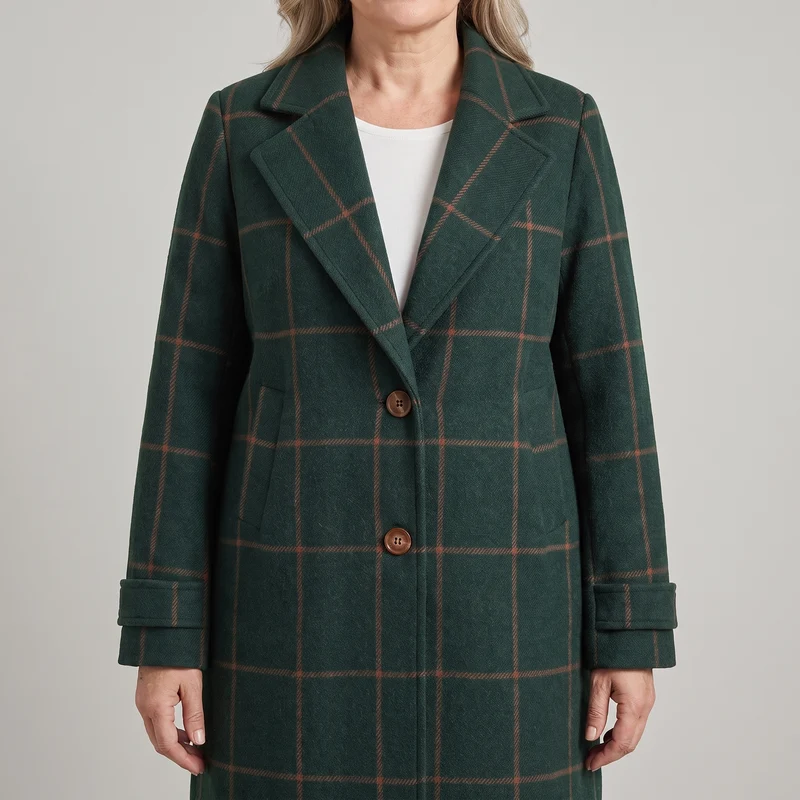Charlotte | Classic and Stylish Checkered Trench Coat