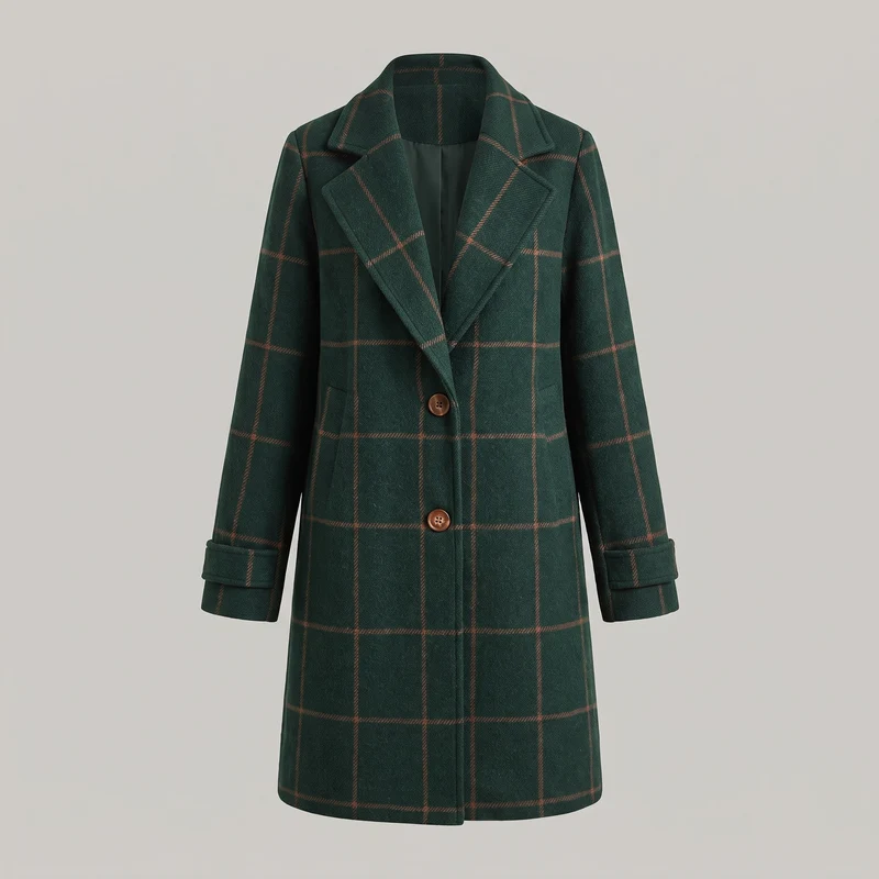 Charlotte | Classic and Stylish Checkered Trench Coat