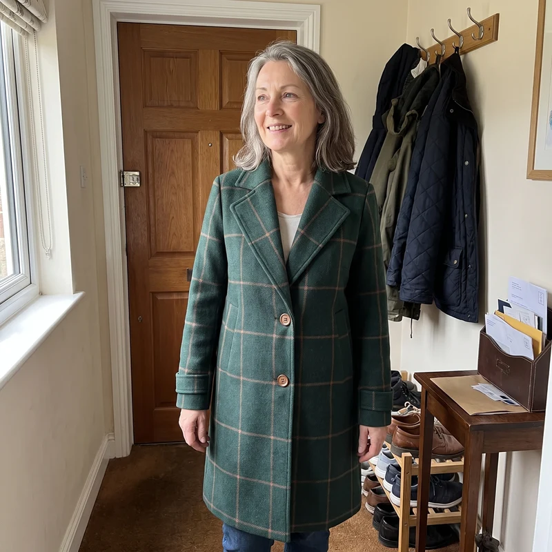 Charlotte | Classic and Stylish Checkered Trench Coat