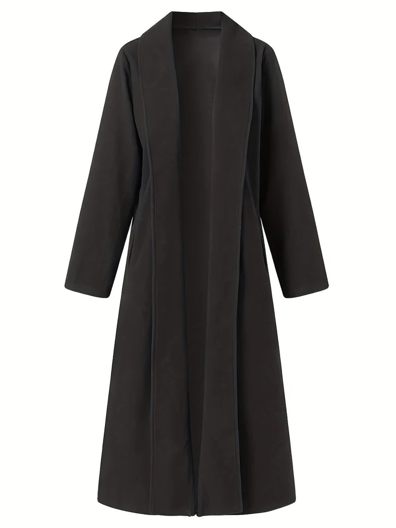 Seraphina | Elegant Longline Open-Front Trench Coat
