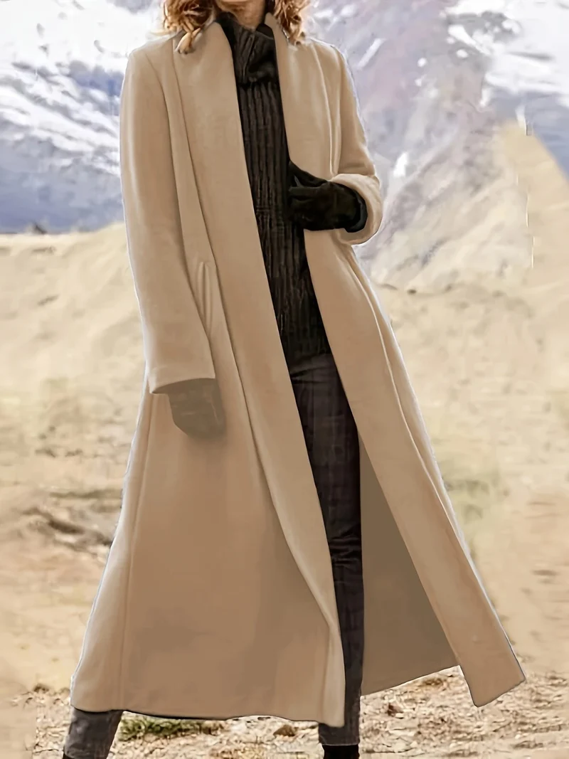 Seraphina | Elegant Longline Open-Front Trench Coat