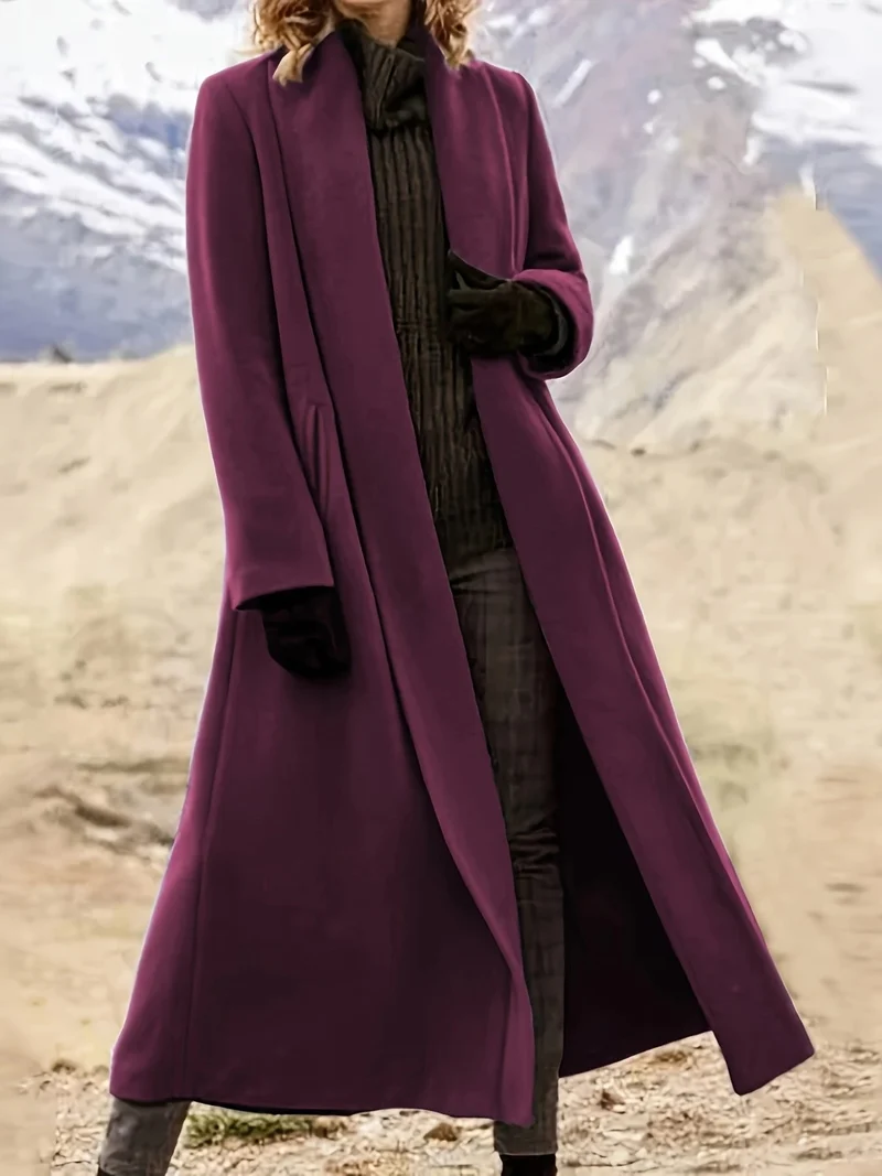 Seraphina | Elegant Longline Open-Front Trench Coat